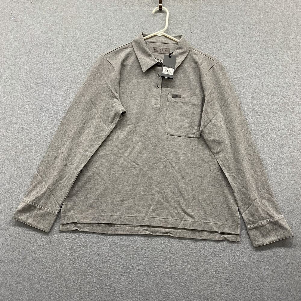 FIGS PRO Women’s XL Long Sleeve Scrub Polo Gray Technical Pique Pima Cotton NWT